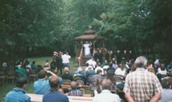 Nice country-style wedding in the gazebo